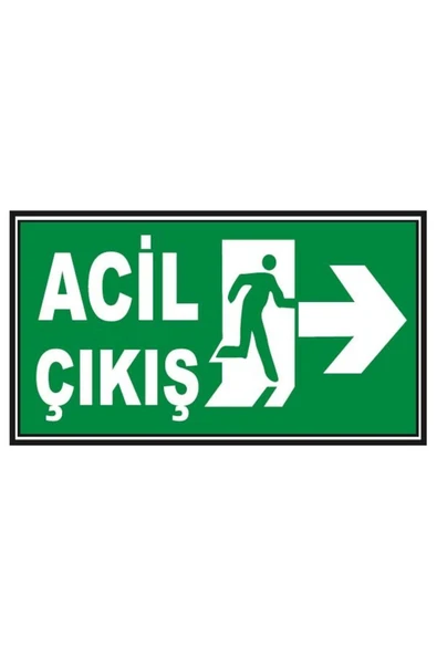 Acil Çıkış Yönlendirme Levhası 12x25 cm Fosforlu Fotolümen Kapı Duvar Yönlendirme Tabelası ürün görseli 1