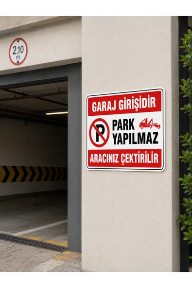 Garaj Girişidir Park Yapılmaz Uyarı Levhası 25x35 cm Dekota PVC İkaz Tabelası Otopark Garaj ürün görseli 1