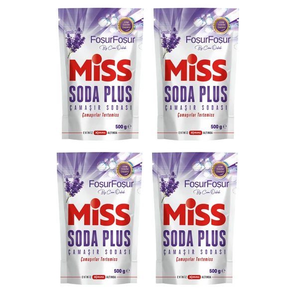 Miss Soda Plus Lavanta Kokulu Çamaşır Sodası 500 Gr 4 lü ürün görseli 1