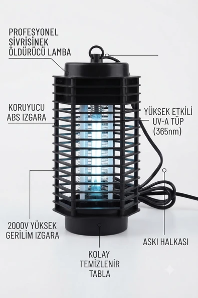 Carboon 9W Elektrikli UV LED Işıklı Sinek Sivrisinek Öldürücü – Sessiz, Sağlıklı ve Etkili Koruma ürün görseli 1