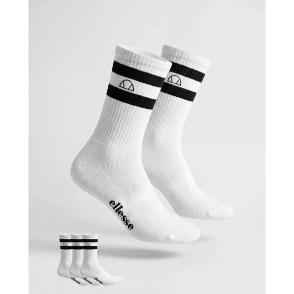 Ellesse 6SM9016-OF 3'lü Yüksek Konç Spor Çorap Erkek - Kırık Beyaz ürün görseli 1