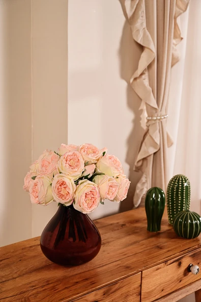 Somon Yapay Lüx Şakayık Çiçeği Buketi 6 Dallı Premium Canlı Islak Dokulu 30 cm ürün görseli 1