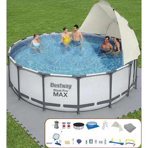 Bestway Gölgelikli Prefabrik Full Havuz Seti 457x122cm BW567 56438 ürün görseli 1