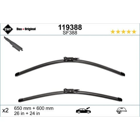 SİLECEK TAKIMI, Flat Blade (650+600 mm) MERCEDES VANEO 01; 04> ürün görseli 1