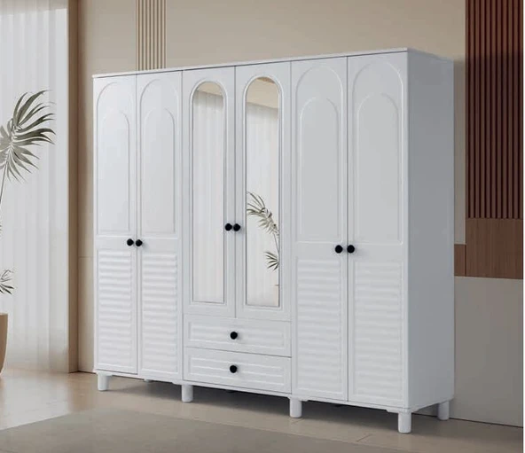 KESTEL MDF 6 KAPILI DOLAP BEYAZ ürün görseli 1