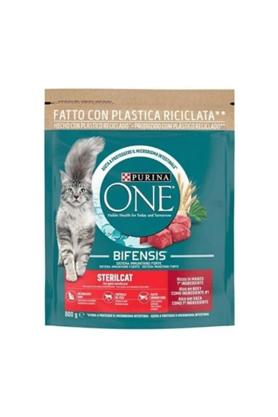 PURİNA ONE Steril Sığır Etli Kısırlaştırılmış Kedi Maması 800gr ürün görseli 1