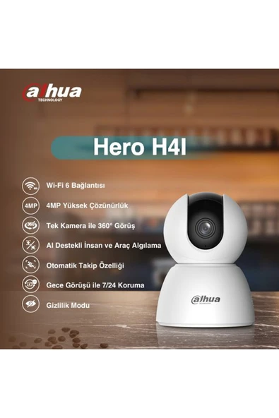 DAHUA Hero H4I 4MP– 360° Hareketli, Gece Görüşlü, Akıllı Takipli Güvenlik Kamerası ürün görseli 1