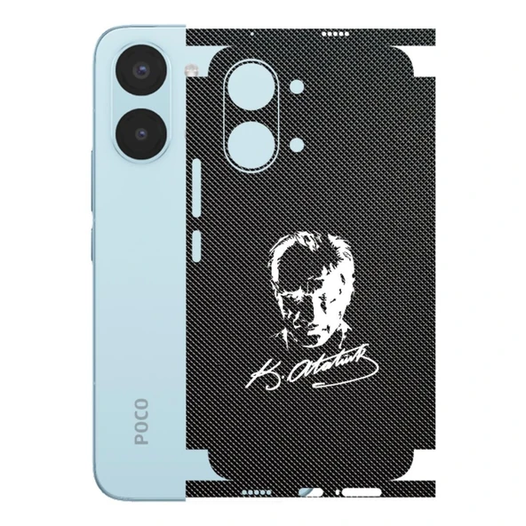 Poco X8 Pro Max ile Uyumlu Bumper Serisi Premium Kaplama 360  Atatürk İmzalı Siyah ürün görseli 1