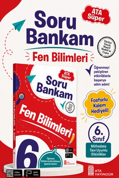 6. Sınıf Ata Süper Fen Bilimleri Soru Bankam ürün görseli 1