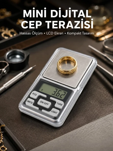 Taşınabilir Dijital Cep Terazisi 5 Ölçüm Birimli Yeni Nesil ürün görseli 1