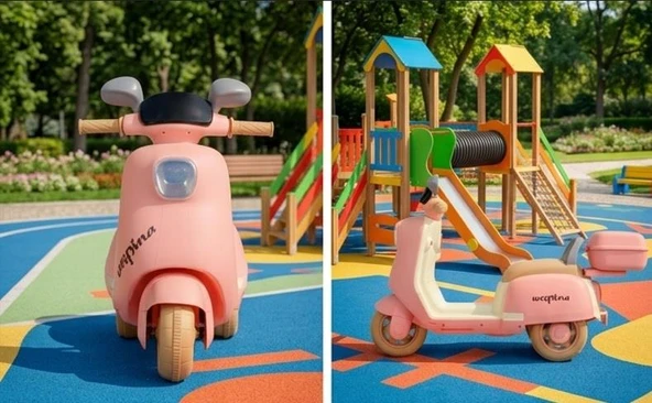 Akülü 3 tekerlekli Çocuk Motoru 6 v Uzaktan Kumandalı 50kilo Taşıma Kapasiteli Müzik Çalarlı 1-6Yaş ürün görseli 1
