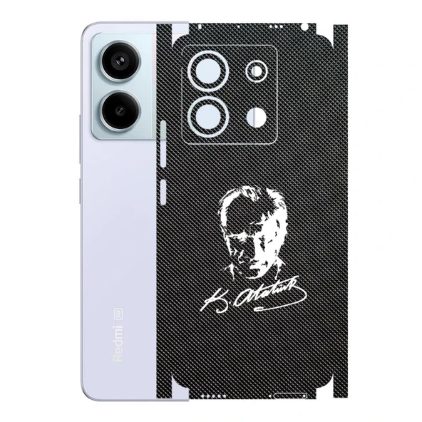 Redmi Note 13 Pro 5G ile Uyumlu Bumper Serisi Premium Kaplama 360  Atatürk İmzalı Siyah ürün görseli 1