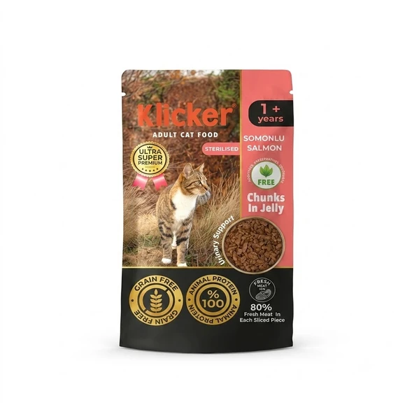 Klicker Pauch Kısır Somonlu Kedi Konservesi 85 gr ürün görseli 1