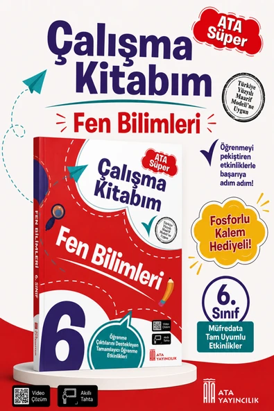 6. Sınıf Ata Süper Fen Bilimleri Çalışma Kitabım ürün görseli 1