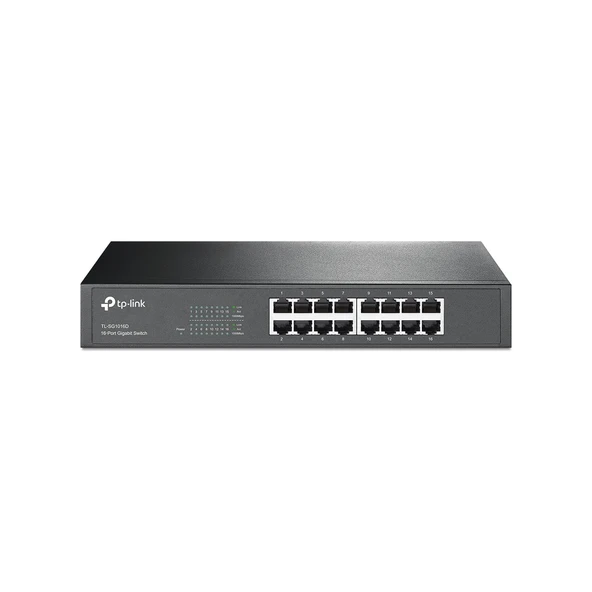 TL-SG1016D 16 Port 10-100-1000 Mbps Switch Çelik Kasa Rack Mount ürün görseli 1