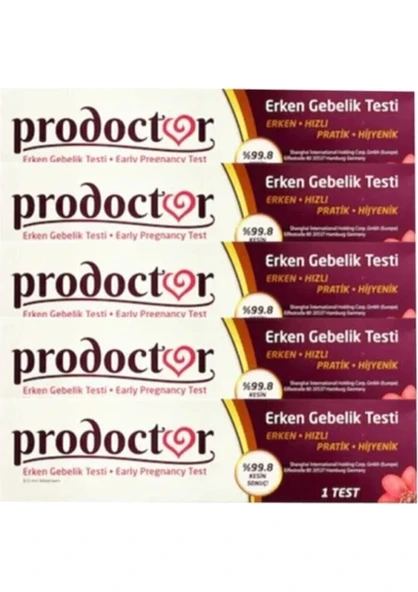 Prodoctor Erken Gebelik Testi x 5 Pratik Hızlı Hijyenik %99.8 Kesin Sonuç ürün görseli 1