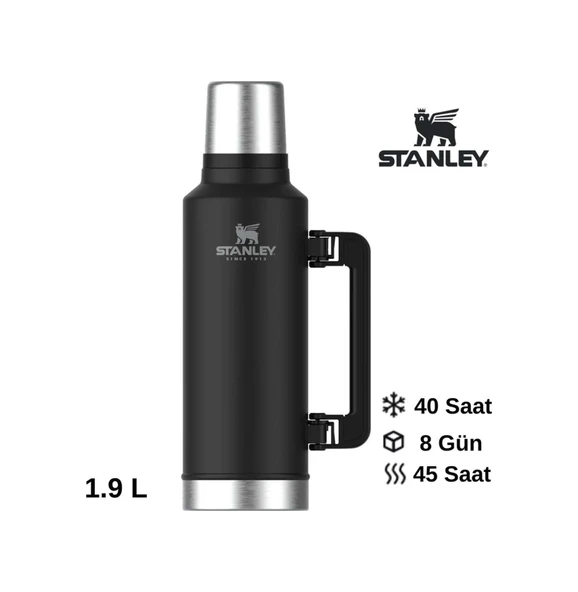 Stanley Legendary Klasik Vakumlu Paslanmaz Çelik Termos 1.9 Lt Siyah ürün görseli 1