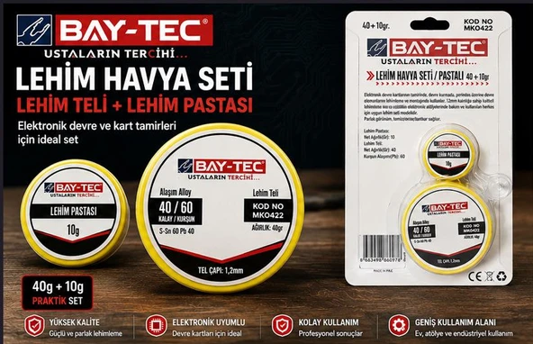 BAY-TEC MK0422 LEHİM SETİ (HAVYA TEL+PASTA) - Resim 2