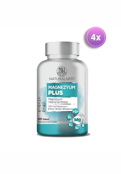 Naturalnest Magnezyum Plus 90 Tablet 4 Adet ürün görseli 1