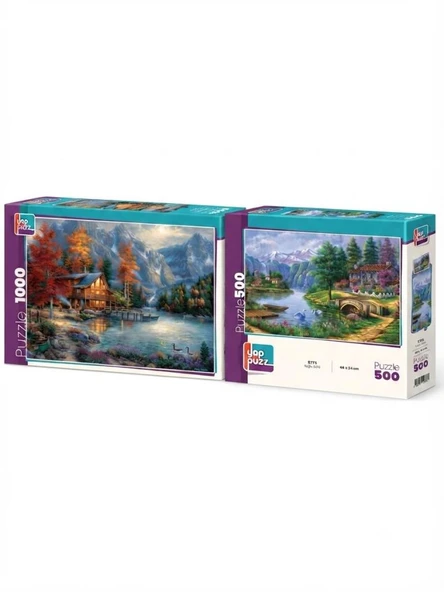Hayal Bahçesi ve Botanik Bahçesi İkili Set - 1000 + 500 Parça İkili Puzzle Seti ürün görseli 1