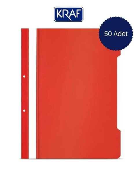 Kraf Telli Dosya Kırmızı 50li Paket - Resim 2
