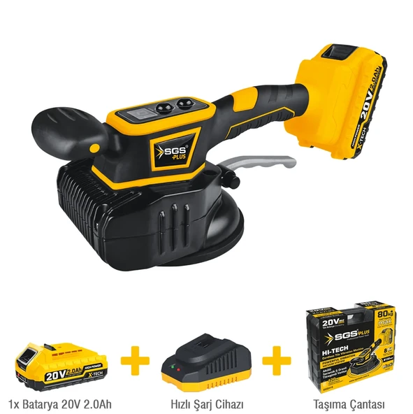SGS5416 - 80 KG AKÜLÜ SERAMİK GRANİT TİTREŞİMLİ VANTUZ 20 VOLT 2 AMPER ürün görseli 1
