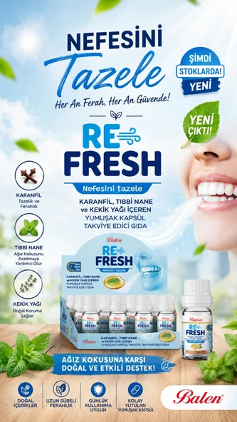 Balen RE Fresh Ağız Kokusu İçin Rahatlatıcı 60 Kapsül ürün görseli 1