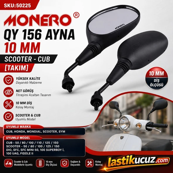 MONERO QY 156 AYNA10 MM SCOOTER CUB (TAKIM) ürün görseli 1