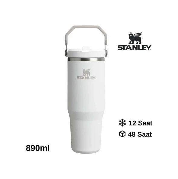 Stanley The Iceflow Flip Straw 0.89 L Pipetli Termos Bardak Beyaz ürün görseli 1