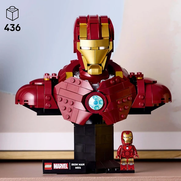 Lego 76327 Marvel Iron Man MK4 Büst - Resim 3