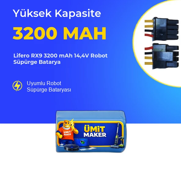 Lifero RX9 3200 mAh 14,4V Robot Süpürge Batarya ürün görseli 1