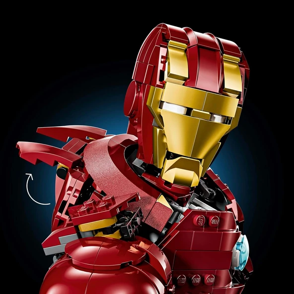 Lego 76327 Marvel Iron Man MK4 Büst - Resim 4