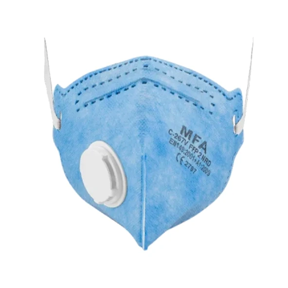 MFA C-267V FFP2 NR D Ventilli Katlanabilir Toz Maskesi - Hydro-Charging Filtre, Baret Uyumlu ürün görseli 1