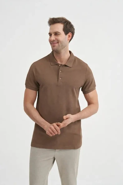 Cazador 46130 Erkek Kahverengi Polo Yaka Tshirt ürün görseli 1