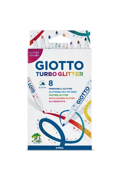Giotto Simli Keçeli Kalem Turbo Glitter 8'li 425800 ürün görseli 1