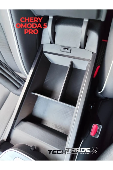 Chery Omoda 5 PRO Kolçak Organizer - 3 Bölmeli Siyah Daha Geniş Ön Bölme (OMODA 5'E UYUMLU DEĞİLDİR.) ürün görseli 1