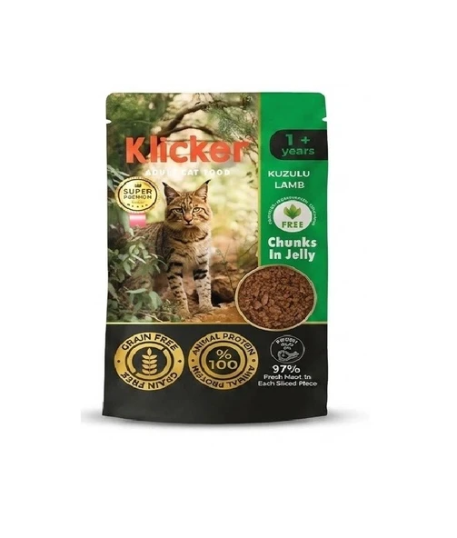 Klicker Pauch Kuzulu Kedi Konservesi 85 gr ürün görseli 1