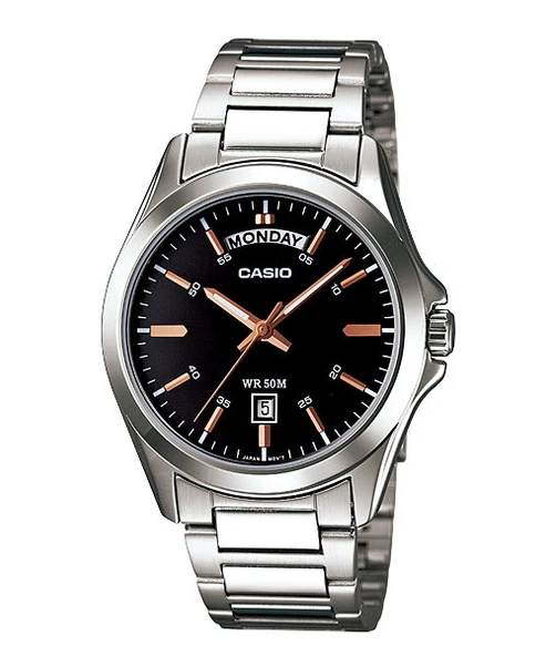 Casio MTP-1370D-1A2VDF Quartz Çelik Gri Siyah Kadran 40 mm Erkek Kol Saati ürün görseli 1