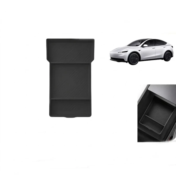 Tesla Model Y Juniper Uyumlu Orta Konsol Düzenleyici Raf Saklama Kutusu Siyah ürün görseli 1