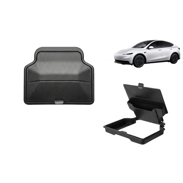 Tesla Model Y / 3 Standart ve Juniper Uyumlu Orta Konsol Kartlık ve Bozuk Para Kutusu İç Trim Siyah ürün görseli 1