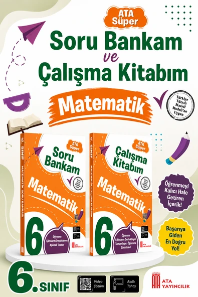 6. Sınıf Ata Süper Matematik Soru Bankam + Çalışma Kitabım Seti ürün görseli 1