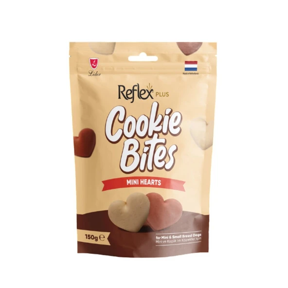 Reflex Plus Cookie Bites Mini Hearts Küçük Irk Köpek Ödül Maması 150gr ürün görseli 1