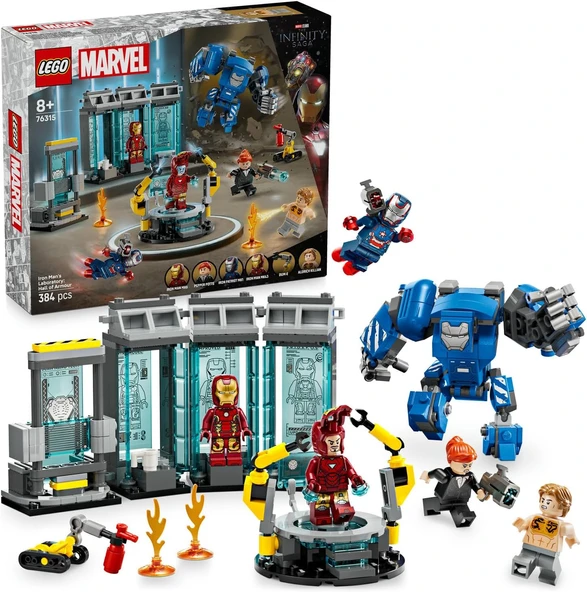 Lego 76315 Marvel Iron Man'in Laboratuvarı Zırh Salonu ürün görseli 1