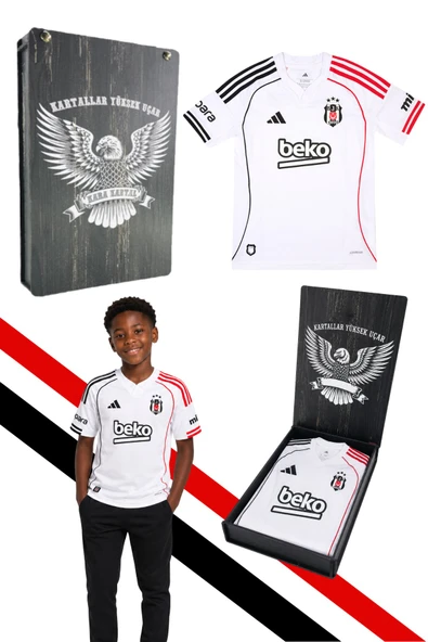 ORJİNAL LİSANSLI ADİDAS BEŞİKTAŞ FORMA 25-26 SEZON BEYAZ ÇOCUK FORMASI LAZER KUTU HEDİYELİ ürün görseli 1