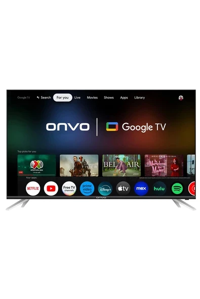 ONVO 55OVF9001UQ 55’’ 140 Ekran Uydu Alıcılı 4K Ultra HD QLED Google Smart TV ürün görseli 1