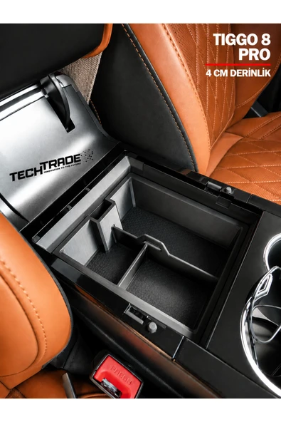 Chery Tiggo 8 Pro Kolçak Organizer 4 cm Derinlik -3 Bölmeli (AVANTGARDE MODELLERE UYUMLU DEĞİLDİR) ürün görseli 1
