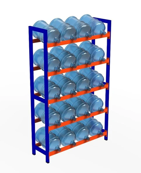 5 Katlı Damacana Rafı - Damacana İstifleme Rafı  40x150 cm ürün görseli 1