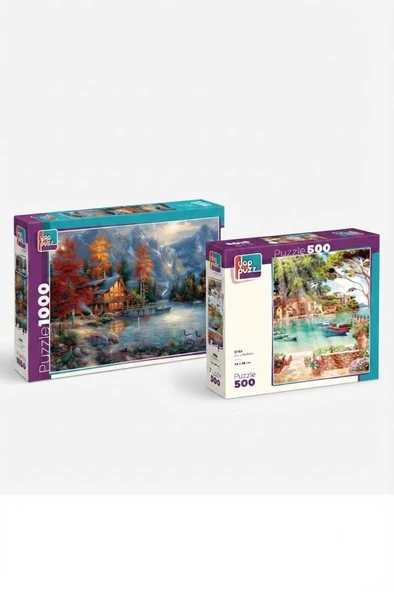 Yalnız Doğa ve Güne Merhaba İkili Set - 1000 + 500 Parça İkili Puzzle Seti ürün görseli 1