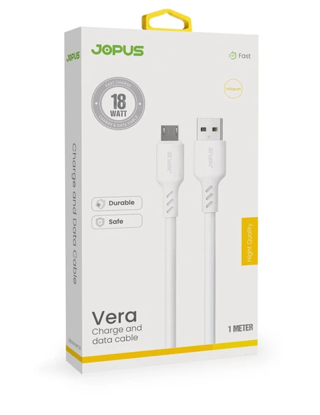 Jopus Micro Usb 18W Hızlı Şarj Kablosu, Samsung Ve Android Uyumlu Uzun Ömürlü 1 Metre JO-DK11 ürün görseli 1