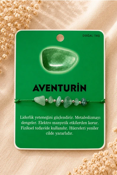 Asterdora Aventurin Doğal Taş İpli Bileklik ürün görseli 1